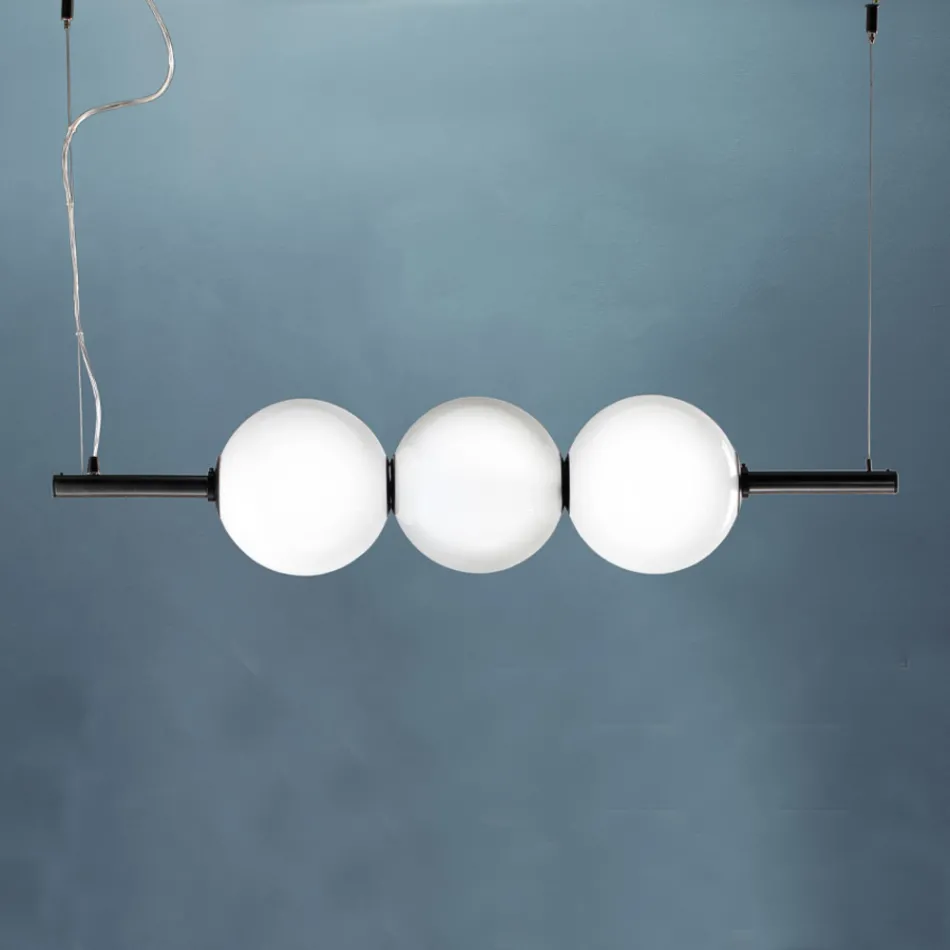 Pendelleuchte aus mundgeblasenem Venedig Glas 95 cm - Jupiter Viadurini