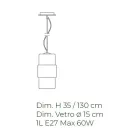 Pendelleuchte aus mundgeblasenem Glas in Venedig 15 cm - Satomi Viadurini