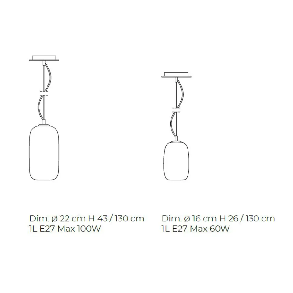 Pendelleuchte aus mundgeblasenem Glas Made in Venice - Bamboo Viadurini