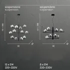 Pendelleuchte aus mundgeblasenem Glas mit Metallstruktur - Angelic Viadurini