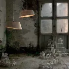 Hängelampe in weißem Design aus Glasfaser und Metall - Solar Viadurini