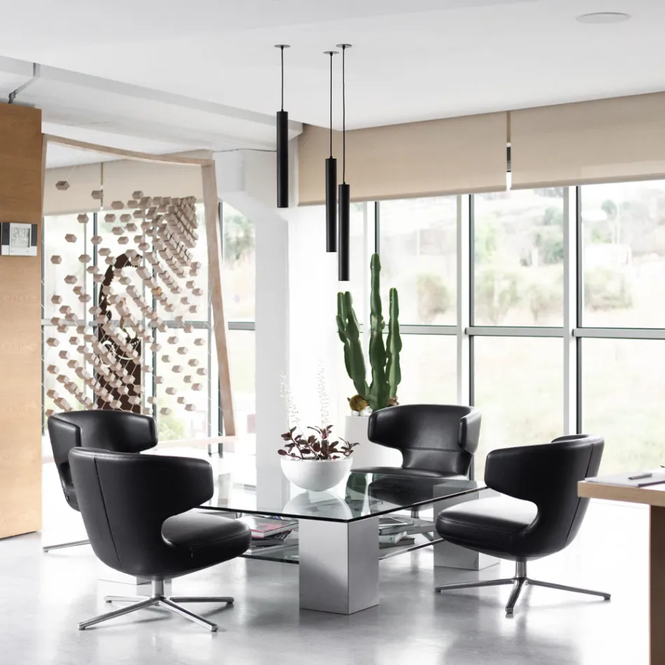 LED Einbau-Pendelleuchte aus weißem oder schwarzem Aluminium - Rebolla Viadurini