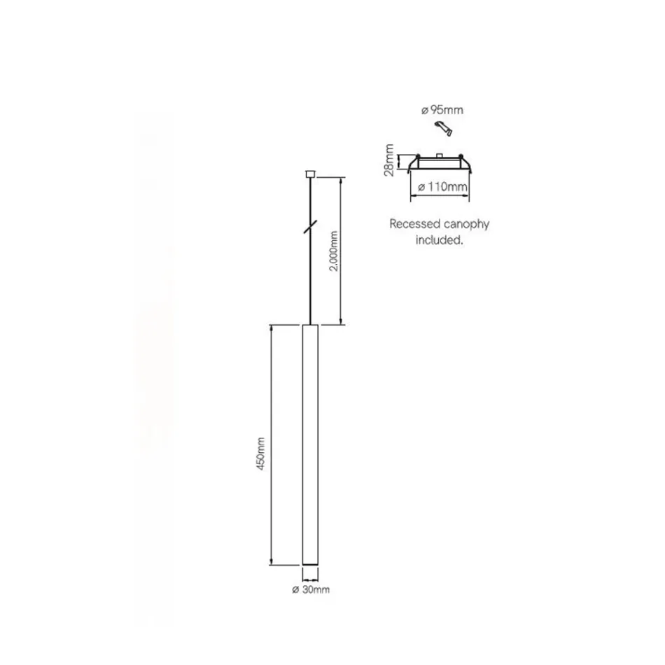 LED Einbau-Pendelleuchte aus weißem oder schwarzem Aluminium - Rebolla Viadurini