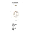 Große oder kleine LED-Pendelleuchte im Design Gold Metall - Point Viadurini