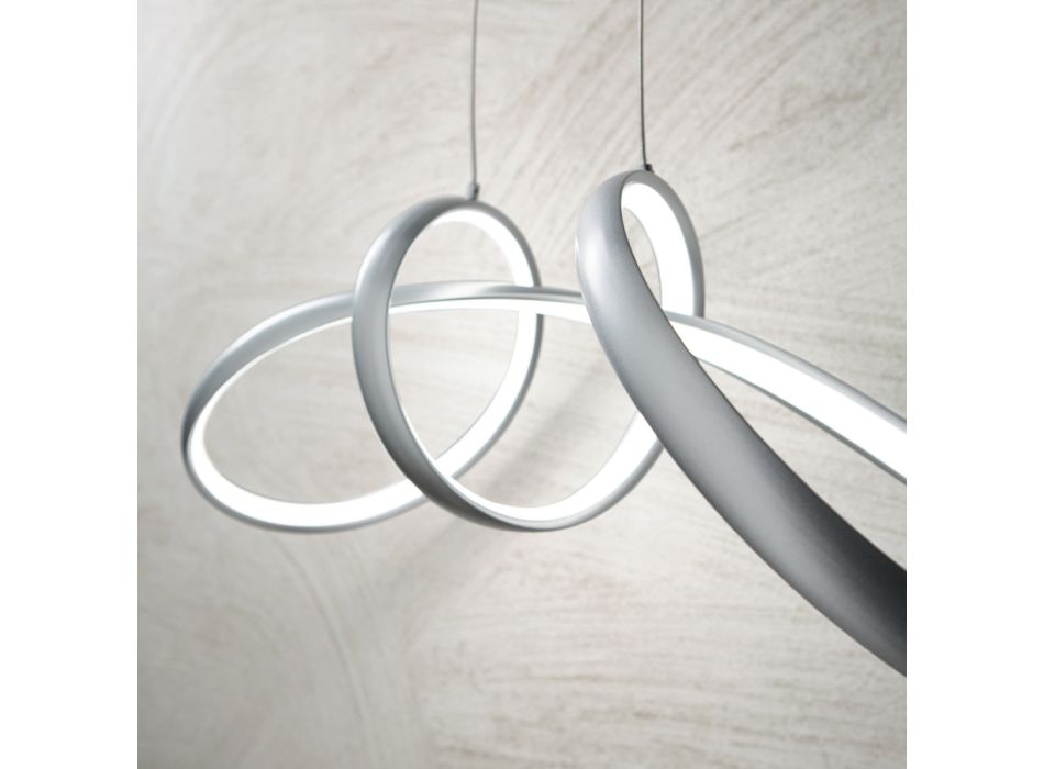 LED-Pendelleuchte aus silberfarbenem Metall, 2 Größen Modernes Design - Lumino Viadurini