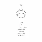 Moderne Hängelampe mit blauem Baumwolllampenschirm Made in Italy - Soja Viadurini