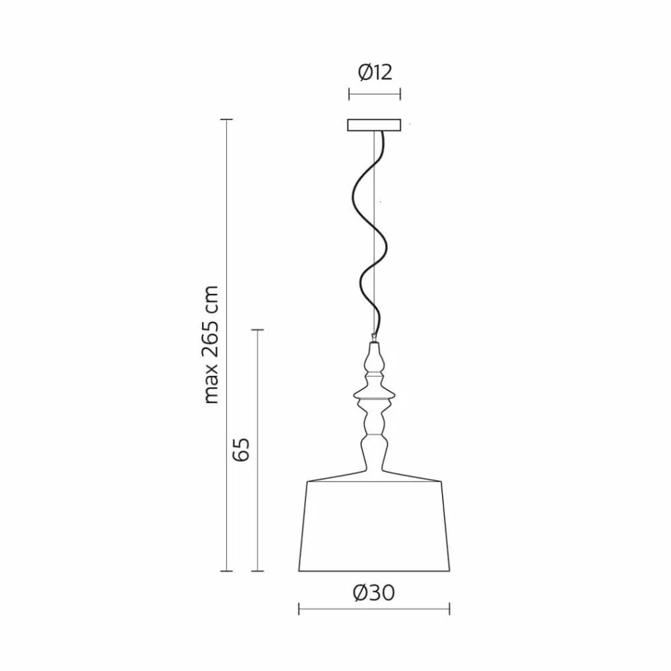 Hängelampenschirm kurz in weiß glänzendem Keramikdesign - Cadabra Viadurini