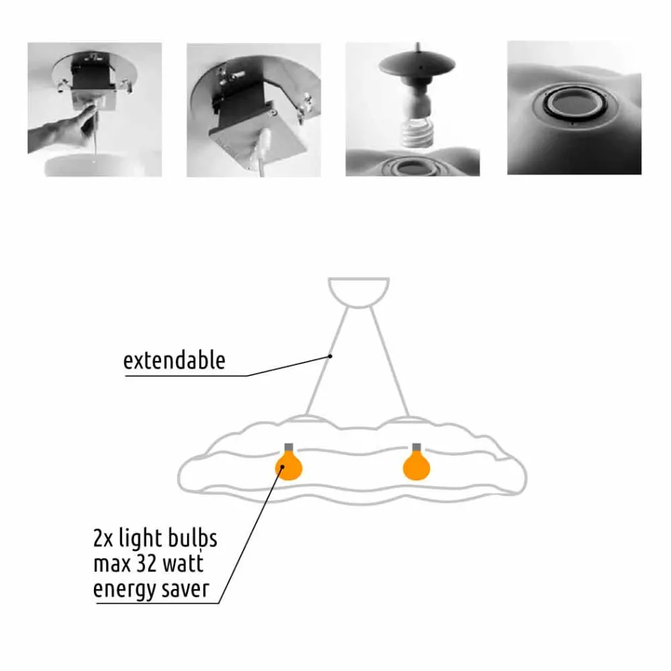 Kunststoff Cloud Design Outdoor Hängelampe - Nefos von Myyour Viadurini