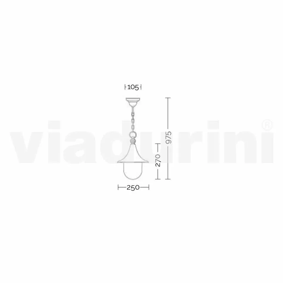 Außenpendelleuchte aus Aluminium, hergestellt in Italien, Anusca Viadurini