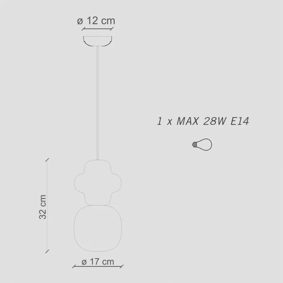 Hängelampe aus Keramik und Glas, hergestellt in Italien – Capocabana Viadurini