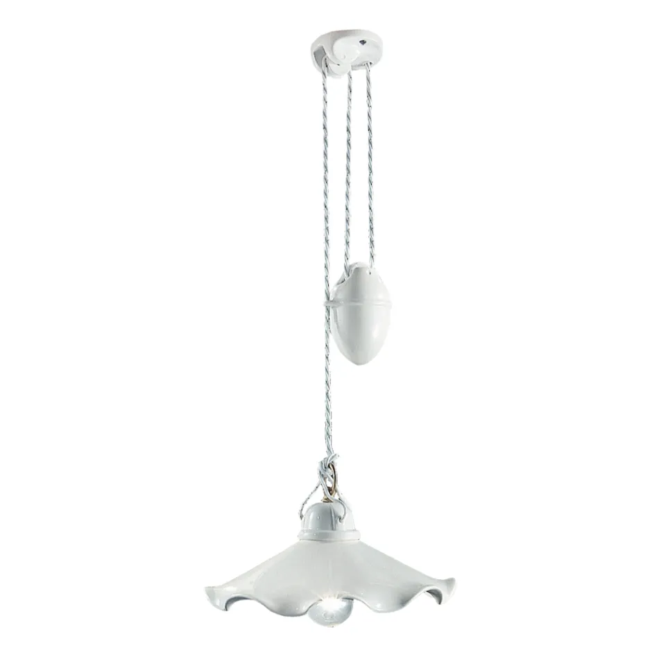 Ups and Down Pendelleuchte aus gewellter glänzender Keramik - Belluno Viadurini