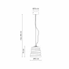 Wohnzimmer-Hängelampe aus weißem Satinglas 3 Dimensionen - weich Viadurini