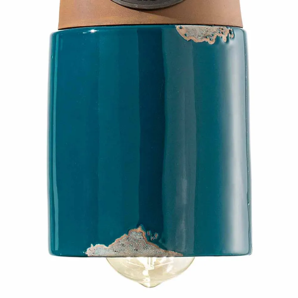 Hängelampe industriellen Stil Keramik und Eisen Stephanie Viadurini