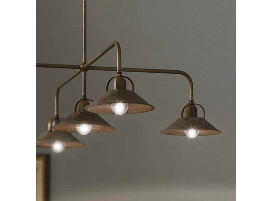 Vintage Design Pendelleuchte mit 5 Lichtern aus Messing - Cascina von Il Fanale Viadurini