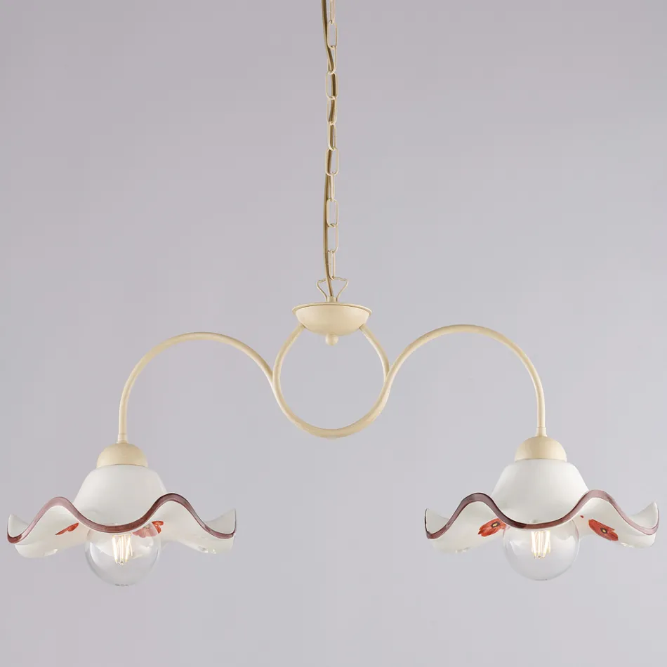 Handgefertigte Glas- und Metalllampe aus Italien für Wohn- und Schlafzimmer - Merope Viadurini