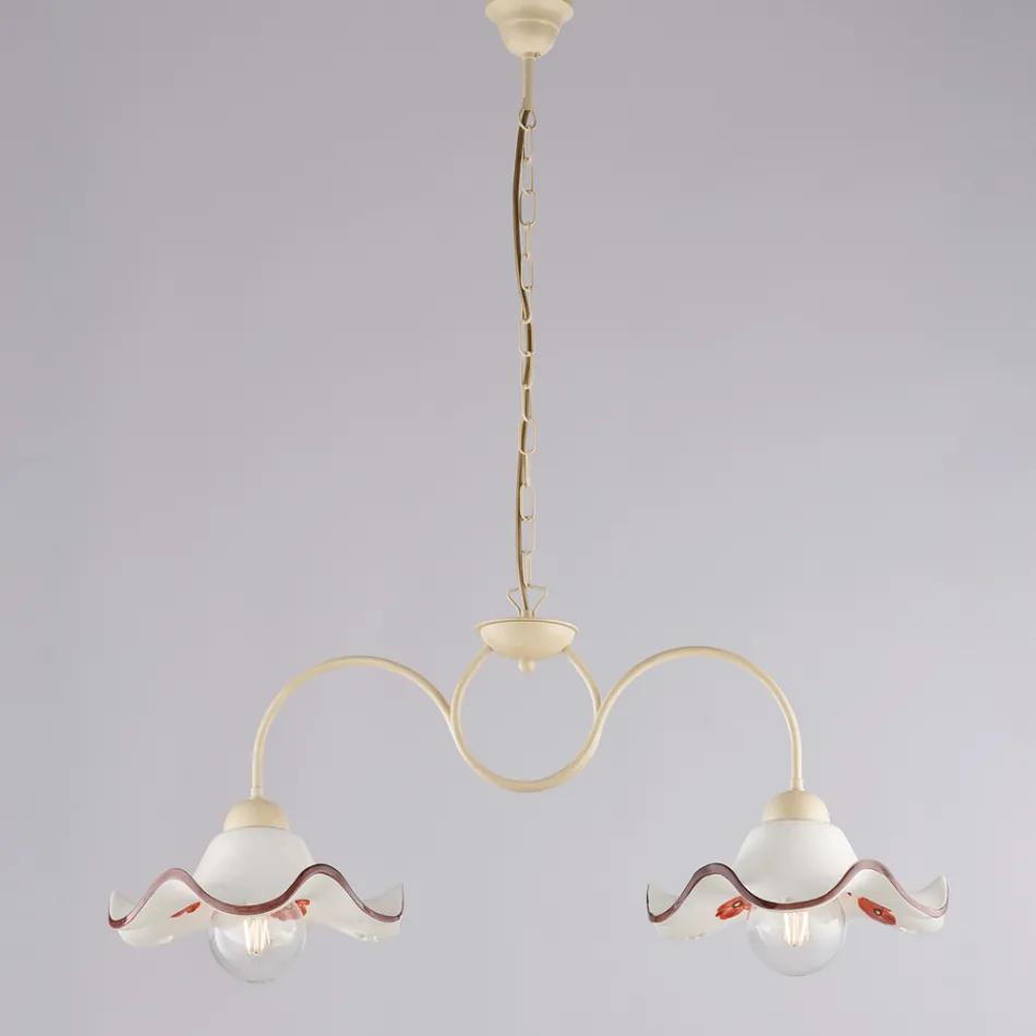 Handgefertigte Glas- und Metalllampe aus Italien für Wohn- und Schlafzimmer - Merope Viadurini