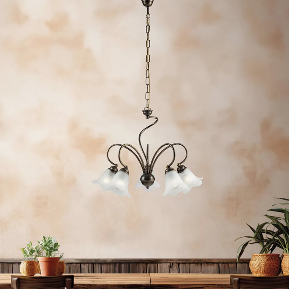 Handgefertigte Lampe aus Glas und Metall für elegante Räume – Cometa Viadurini