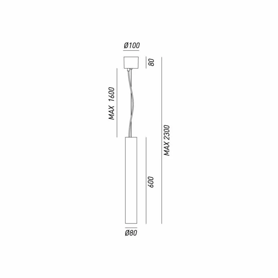 zylindrische Pendelleuchte Ø8 Girasoli Il Fanale Viadurini