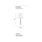 Klassische Stützlampe aus goldfarbenem Metall, Kristall und Lampenschirm - Similo Viadurini