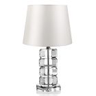 Luxuriöse Stützlampe mit Kristallsockel und Stoffschirm - Spinoza Viadurini