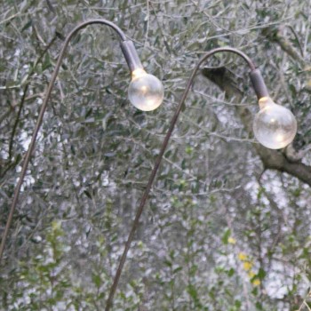 Artisan Außenlampe aus Eisen und dekorativem Glas Made in Italy - Beba