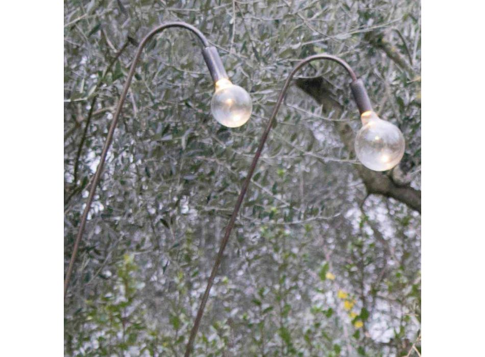 Artisan Außenlampe aus Eisen und dekorativem Glas Made in Italy - Beba