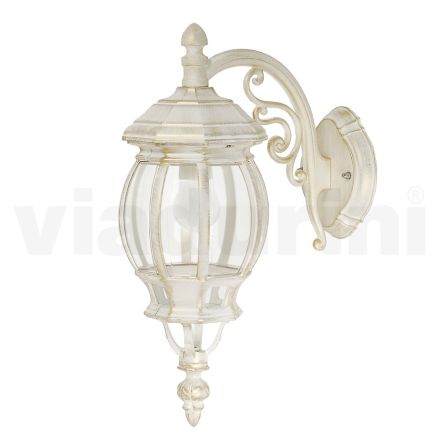 Außenlampe im Vintage-Stil aus weißem Aluminium, hergestellt in Italien – Dodo Viadurini