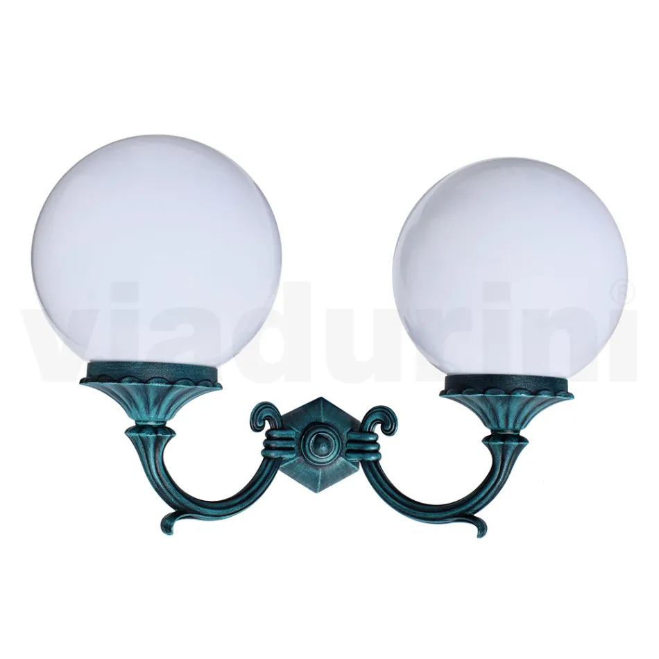 Gartenlampe mit 2 Acryllichtern und Aluminiumstruktur - Trovanero Viadurini