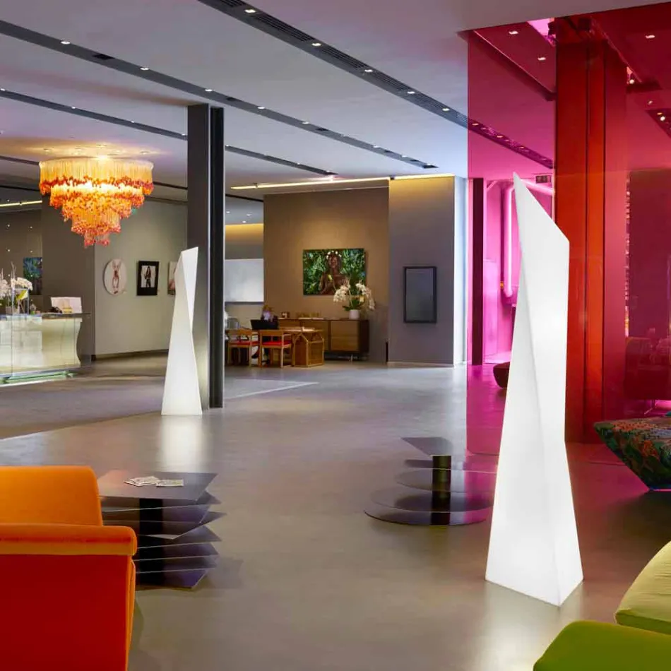 Helle weiße Prisma Slide Manhattan-Innenlampe hergestellt in Italien Viadurini