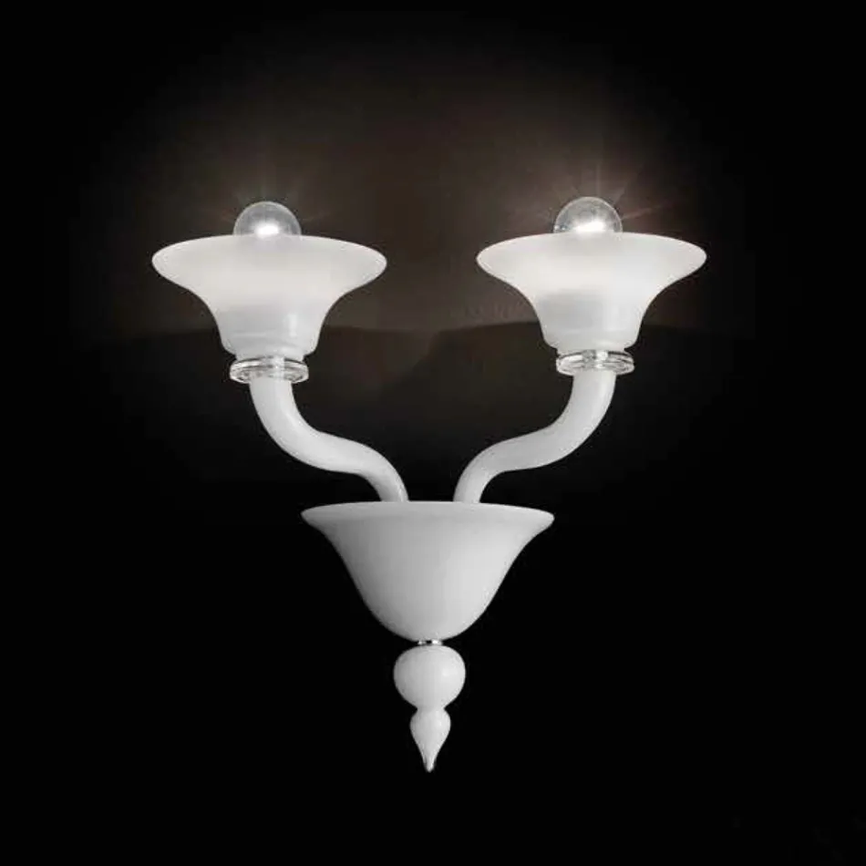 Wandlampe mit 2 Lichtern aus handgefertigtem venezianischem Glas - Ismail Viadurini