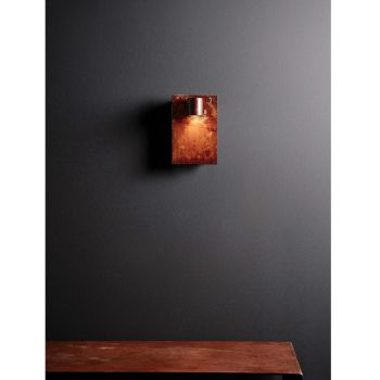 Handgefertigte Wandlampe aus Eisen mit Corten-Finish Made in Italy - Cialda