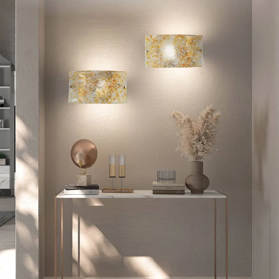 Handgefertigte Wandlampe aus geblasenem und verziertem venezianischem Glas - Mary Viadurini