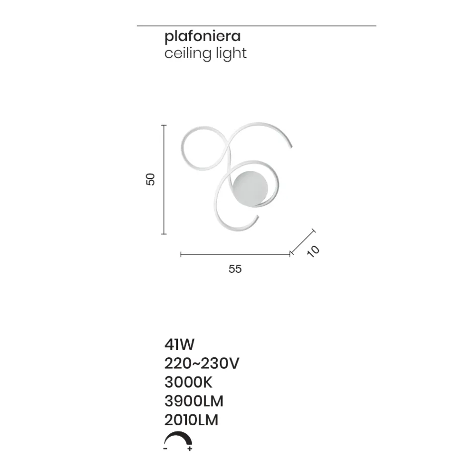 Wandleuchte mit LED in modernem Design aus lackiertem Metall - Trella Viadurini