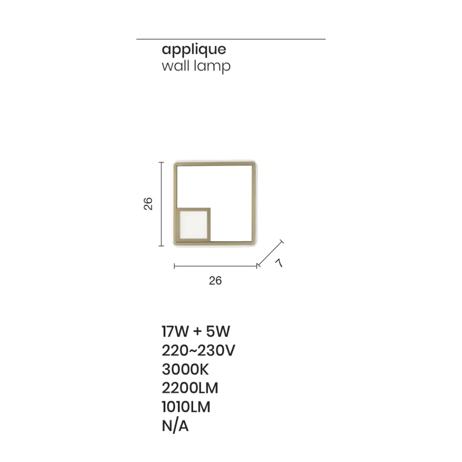 Wandleuchte mit LED aus lackiertem Metall mit Gold-Finish - Formal Viadurini