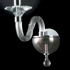 Designer Wandlampe in Ivy Glas und Kristall, made in Italy Viadurini