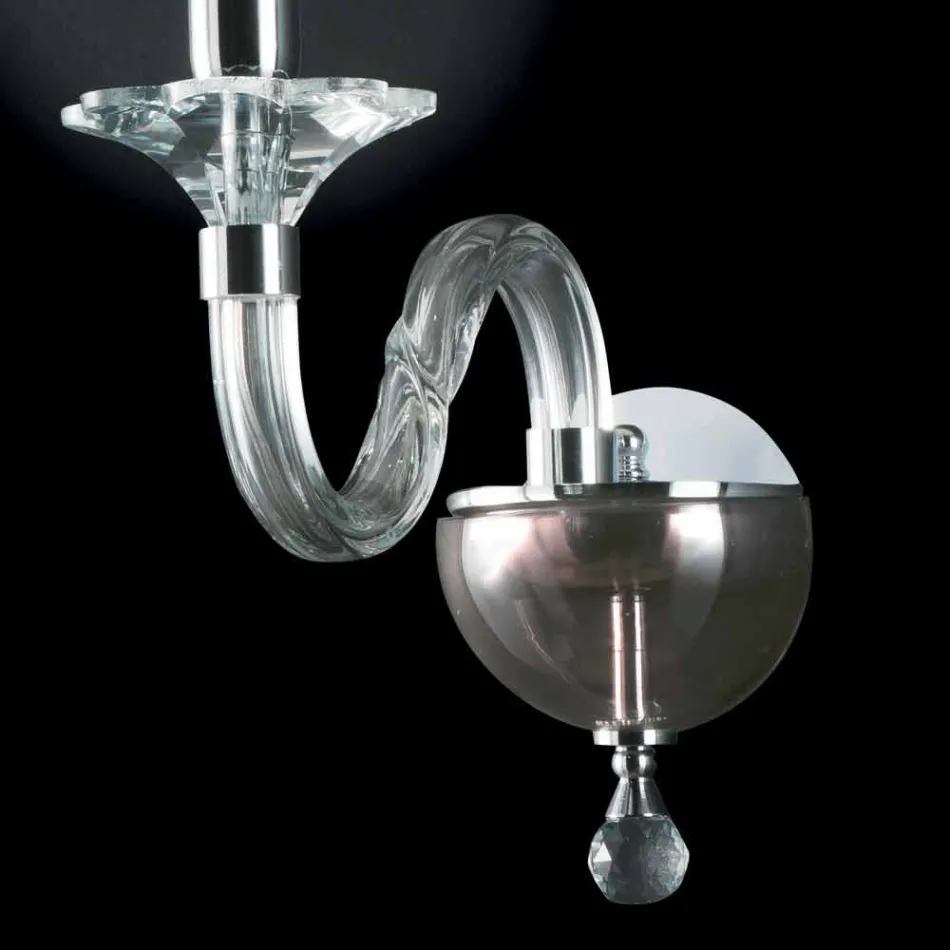 Designer Wandlampe in Ivy Glas und Kristall, made in Italy Viadurini