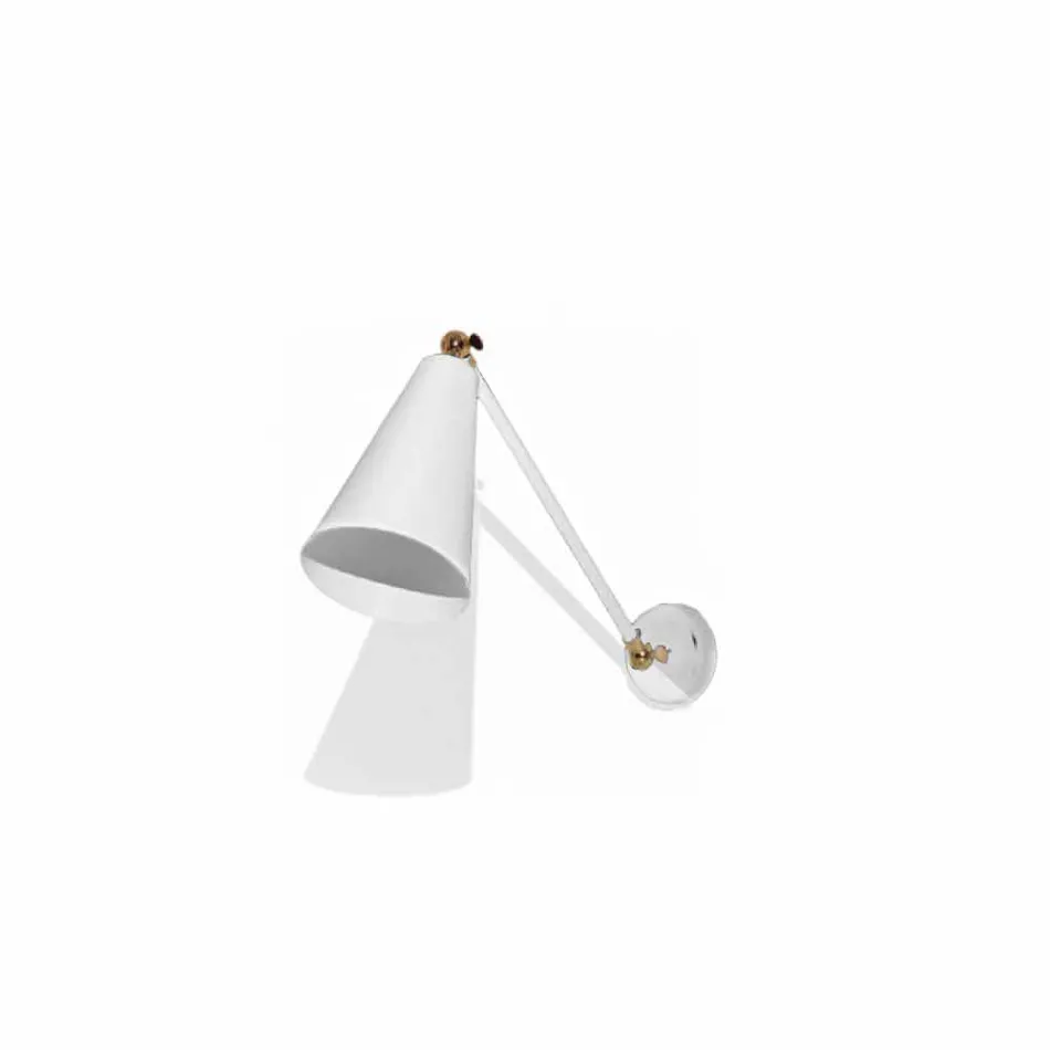 Metallwandleuchte mit Details in Gold Finish Made in Italy - Zaira Viadurini