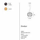 Moderne Wandlampe aus Stahl Ø48xh.40xL.cavo100 cm Beren Viadurini