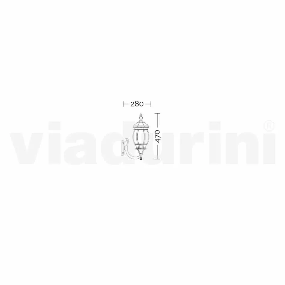 Außenwandleuchte aus Aluminium hergestellt in Italien, Anika Viadurini