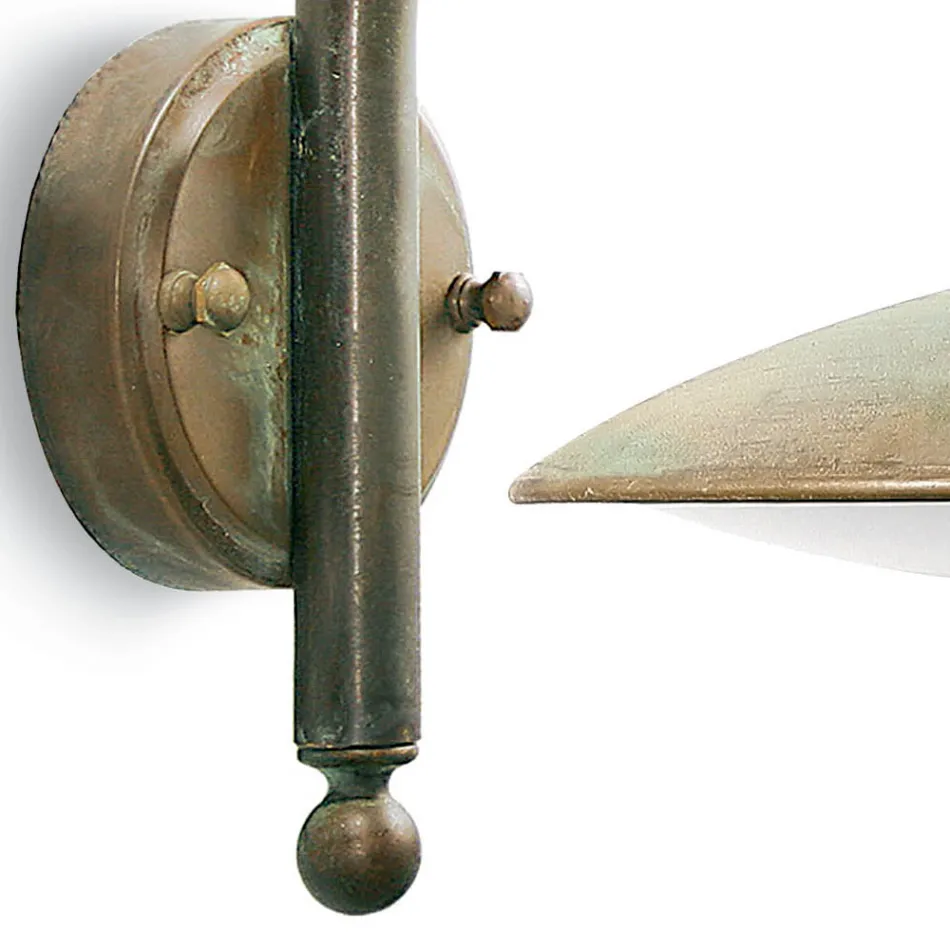 Vintage-Wandleuchte für den Außenbereich aus Messing und Klarglas – Drache Viadurini