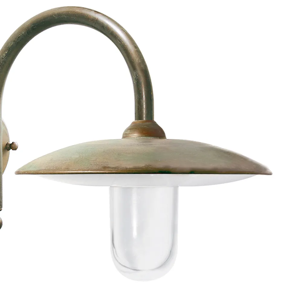 Vintage-Wandleuchte für den Außenbereich aus Messing und Klarglas – Drache Viadurini