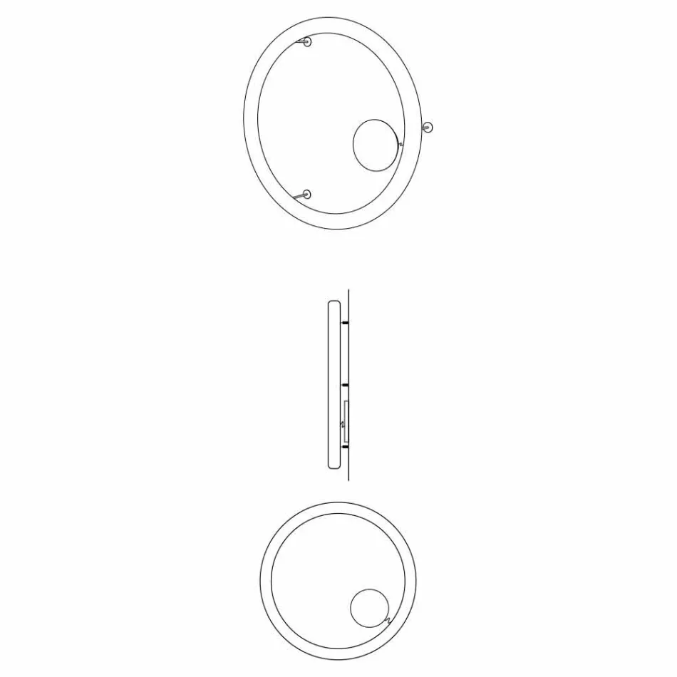 Moderne runde Wandleuchte aus Polyethylen Made in Italy - Slide Giotto Viadurini