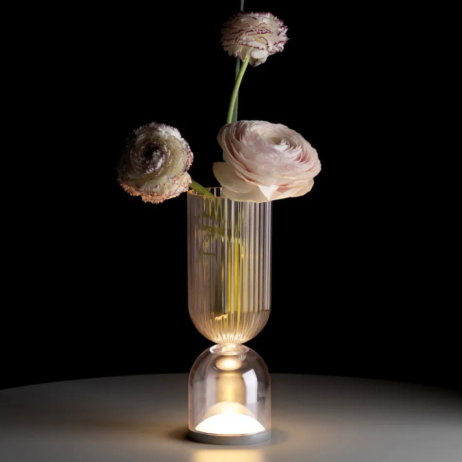Tischlampe / Vase aus Polymethylmethacrylat in 2 Farben - Lucis Viadurini