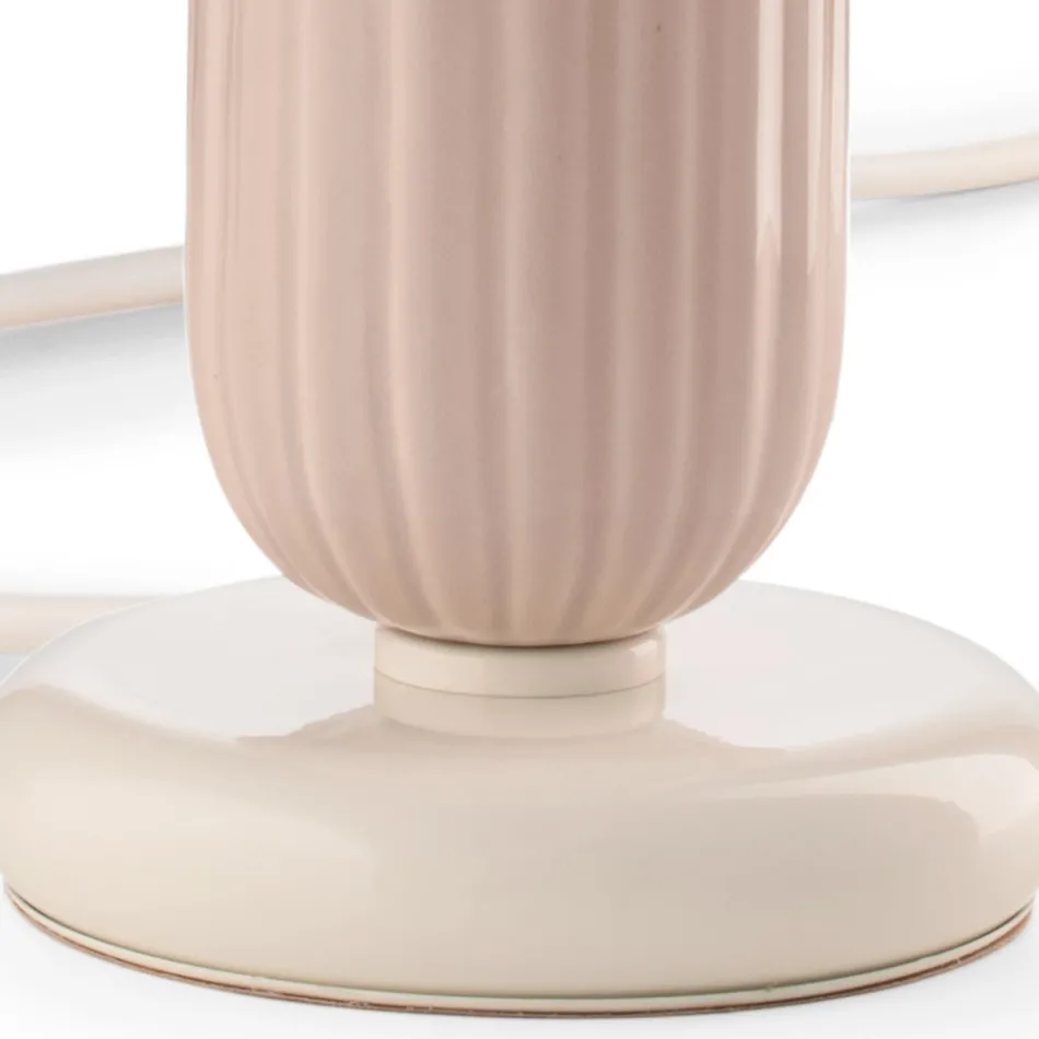 Hohe Tischlampe aus Keramik in 2 Farben, hergestellt in Italien – Berimbau Viadurini