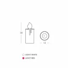 Weiß oder Rot leuchtende Kerze Tischlampe Design von Slide - Fiammetta Viadurini