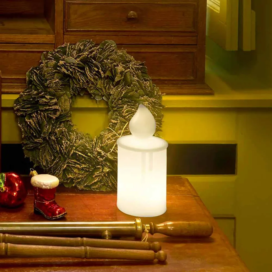 Weiß oder Rot leuchtende Kerze Tischlampe Design von Slide - Fiammetta Viadurini