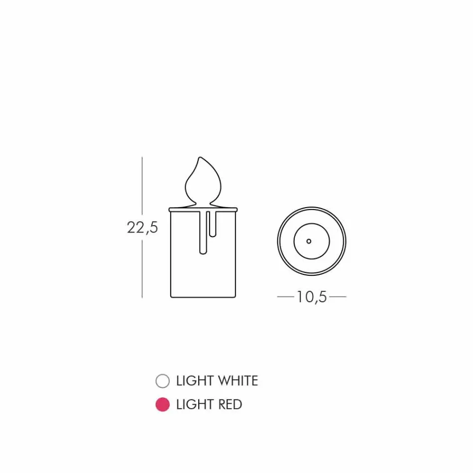 Weiß oder Rot leuchtende Kerze Tischlampe Design von Slide - Fiammetta Viadurini