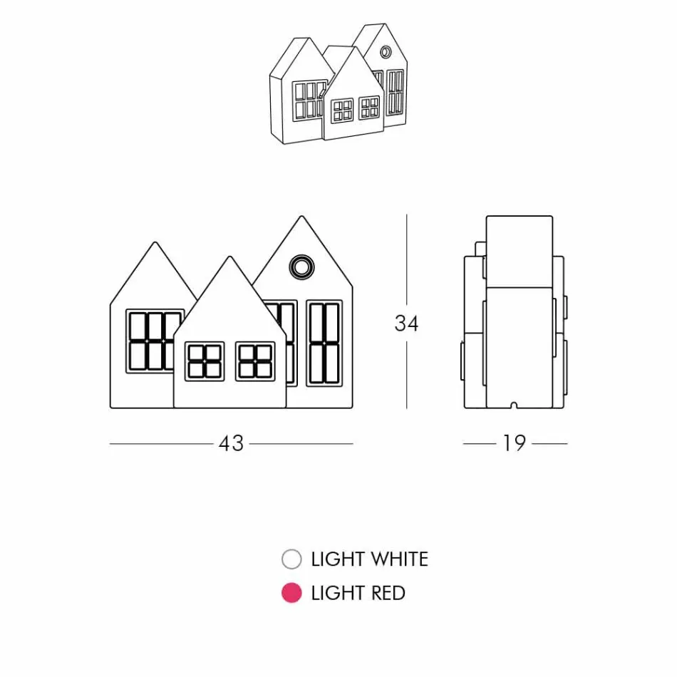 Tischlampe Casette Led weiß oder rot Design Slide Made in Italy - Kolme Viadurini