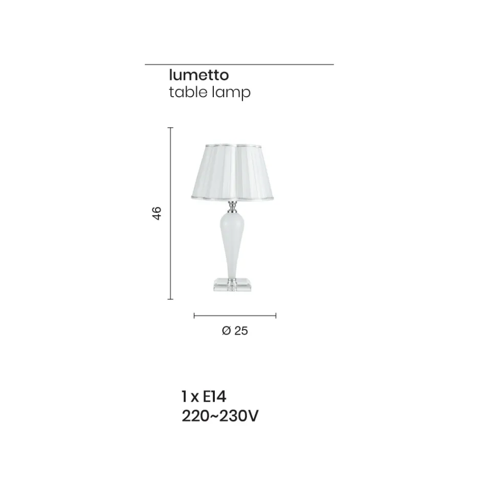 Klassische Tischlampe, handgefertigt aus Glas und Kristall - Mariangela Viadurini