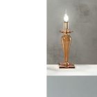 Klassische Tischlampe aus handgefertigtem italienischem Glas und goldenem Metall - Oliver Viadurini